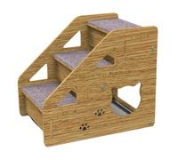 Dog Bed Ramp, Wood Climb Ladder | Pet-Friendly Step Structure with Anti-Skid Feature, Comfortable Access Ramp for Medium Dogs and Senior Cats to Get on Beds, Couches, or Into Vehicles Easily