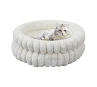 Dog Bed Round - Pets Donut Cushion | 20 Inches Round Washable Calming Removable Comfort Mat Sleeping Couch Bed Cushion for Dog Pets Puppy Kitten Outdoor Bedside
