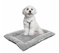 Dog Bed - Small Washable Dog Crate Mattress | Comfortable Dog Cushion | Warm Dog Mat with Anti-Slip Bottom | Collapsible Dog Crate Bed | Puppy Mat Pad Blanket Dog Cats Bedding in Grey (61x46cm)