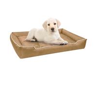 Dog Bed Soft Waterproof Pet Sofa Indoor Puppy And Kitten Bed Anti-Anxiety Dog Basket With Pillow Non-Slip Suitable For Medium To Large Cats And Dogs (Khaki, 2XL:105x75cm)