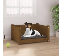 Dog Bed Solid Pine Wood Honey Brown 55.5x45.5x28 cm Cozy Small Rustic Pet Sofa