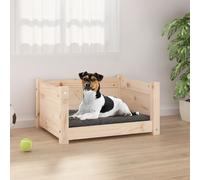 Dog Bed Solid Pine Wood Natural 55.5x45.5x28cm Rustic Raised Pet Cot Comfortable