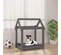 Dog Bed Solid Pinewood Grey 61x50x70 cm Rustic Minimalist Frame Elevated