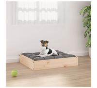 Dog bed solid pinewood natural 51.5x44x9 cm compact rustic pet lounger for pups