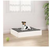 Dog Bed Solid Pinewood White 51.5x44x9 cm Minimalist Raised Pet Sofa for Small