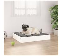 Dog Bed Solid Pinewood White 61.5x49x9 cm Minimalist Raised Pet Platform Frames