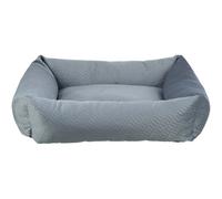 TRIXIE dog bed Alena ø 20 inches blue-grey - round cuddly bed with soft velvet cover, dog basket for small dogs, firmly integrated cushion, non-slip bottom - soft & washable - 37794