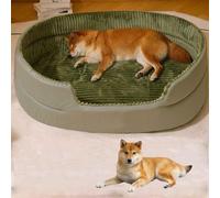 Dog Bed Washable, Calming Dog Bed, Fluffy Pet Beds, Super Soft Pet Sofa Cats Bed, Anti-Anxiety Dog Bed, Pet Bed for Small/Medium/Big Dogs,Gray,S