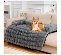 Dog Bed, Washable Calming Sofa Mat with Pillows, Fluffy and Fuzzy Protector for Couch