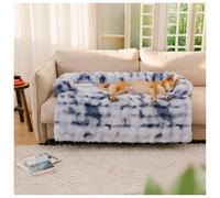 Dog Bed, Washable Calming Sofa Mat with Pillows, Fluffy and Fuzzy Protector for Couch