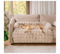 Dog Bed, Washable Calming Sofa Mat with Pillows, Fluffy and Fuzzy Protector for Couch