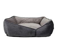 Dog Bed, Washable Rectangle Pet Bed Super Soft Quilted Puppy Beds Comfortable and Breathable Pet Sofa with Non-Slip Base, Small, Grey, 50x40x18cm