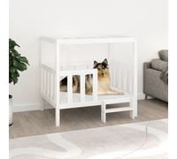 vidaXL Dog Bed White 105.5x83.5x100 cm Solid Wood Pine