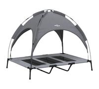 vidaXL Dog Bed with Canopy Anthracite Oxford Fabric and Steel, Grey