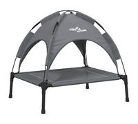 vidaXL Dog Bed, Raised Dog Bed with Roof, Pet Bed Outdoor with Canopy, Pet Lounger, Dog Sleeping Area, Dog Sofa, Anthracite Oxford Fabric, Steel