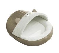 Dog Bed with Cover - Washable Soft Nesting Bed for Cats and Dogs, Elevated Edge Design for Small and Large Breeds, Perfect for Anxious Pets, Kittens, and Puppies(Grey)