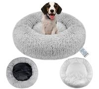 Dog Bed with Removable Cover: Fluffy Orthopedic Pet Beds for Dogs and Cats, Non-Shedding, Soft Faux Fur Cushion for Comfort and Support - Washable Donut Anti Anxiety Small Dog Bed with Zip, 50cm