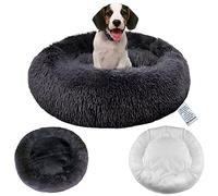 Dog Bed with Removable Cover: Fluffy Orthopedic Pet Beds for Dogs and Cats, Non-Shedding, Soft Faux Fur Cushion for Comfort and Support - Washable Donut Anti Anxiety Small Dog Bed with Zip, 50cm