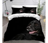 Dog Bedding Sets King Size Luxury Bedroom Decor Bedding Polyester Comforter Cover with Pillowcase Bedding Sets Black Labrador black Duvet Cover King Size 230x220 cm