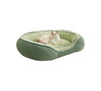 Dog Beds for Small Medium Dogs - Cute Cat Beds for Indoor Cats Calming Pet Beds, Rectangle Orthopedic Cuddle Puppy Bed with Plush & Anti Slip Bottom (Green,X-Large)
