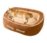 Dog Beds for Small Medium Large Dogs & Cats, Washable Pet Bed, Orthopedic Dog Sofa Bed, Luxury Wide Side Fancy Design, Soft Calming Sleeping Warming Puppy Bed, Non-Slip Bottom (Brown,Medium)