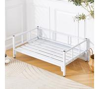 Dog Beds Large Sized Dog, Elevated Pet Metal Bed Frame Reinforced, Load-Bearing, and Easy To Install for Medium Dog Indoor Or Outdoor Use(White,120 * 67cm)