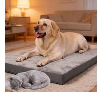 Dog Beds Large, Washable Orthopaedic Pet Bed With Removable Cover Calming Dog Bed For Anxious Dogs 4-Season Dual-Sided Design Luxury Flannel Dogs Beds For Home DéCor(Grey 1,91x68x7cm)