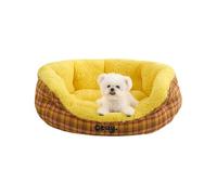 Dog Beds Small Medium Sized Dog, Rectangle Washable Pet Bed Soft Breathable Sleeping Puppy Bed for Dogs and Cats, Non-Slip Bottom (Yellow,Small)