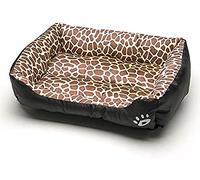 Dog Beds - Waterproof Washable Hard Wearing Tiger Pattern Leopard Print Basket Bed Deluxe Soft Pet Warm Basket Bed Cushion,Leopardprint,Small