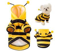 Dog Bee Costume Cute ＆ Funny Bumble Bee Dog Costume with D Ring Size XXL Soft Hoodie Winter Outfit Keep Pets Warm for Small Cosplay, Christmas, Halloween