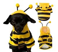 Dog Bee Costume Outfit Bumblebee Hoodie Cat Clothes Funny Dog Hooded Coat for Pet Small Medium Dogs Puppy Chihuahua Yorkie Halloween Party Cosplay, Black and Yellow (X-Large)