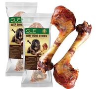 Dog Beef Chew Bone 2pcs, Teeth Cleaning Chews Toys for Puppies, Teething and Grinding, Dog Chew Toy, Dog Training Toy, Natural Bully Sticks 100% Beef Single Ingredient