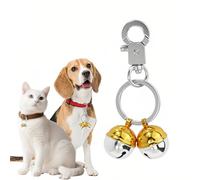 Dog Bells for Collar, Gold Cat Bells for Collar With Flat Ring and Buckle, Can Be Worn Directly on The Collar, the Sound Is Loud and Clear, Suitable for All Kinds of Pets, Such As Cats, Dogs, Etc.