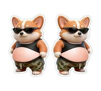 Dog Belly Stickers - 2Pcs Cute Silicone Portable Self Adhesive | Silicone Anti-Collision Sticker for Cases Water Bottles Laptops Car Diaries Notebooks Phone