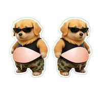 Dog Belly Stickers, 2PCS Cute Silicone Self Adhesive Anti Collision Portable Style, for Diaries, Notebooks, Phone Cases, Water Bottles, Laptop