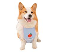 Dog Belly Vest Harness Waterproof Belly Apron Fruit Printed Short Leg Dog Costume for Puppy Small Medium Dogs (L:Blue)