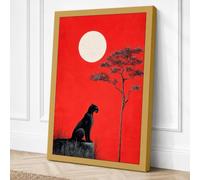 Dog Beneath the Moon Canvas Wall Art Print 18x12 Inch