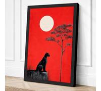 Dog Beneath the Moon Canvas Wall Art Print 36x24 Inch (91 x 61 cm)
