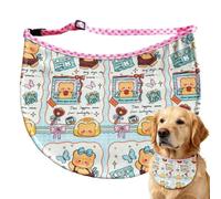 Dog Bib Cartoon Soft Anti-Spill Quick-Drying Adjustable Neck Strap