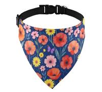 Dog Bib Polyester Quick Release Buckle Dogs & Cats Patriotic Holiday Red Yellow Floral
