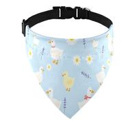Dog Bib Reversible Printed Easy Wear All Breeds Outdoor Walking Blue Duck Daisy