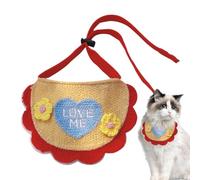 Dog Bibs - Cat Bib, Wool Dog Bandana | Fashionable Dog Bandanas Pet Collar Bibs, Hand-Woven Kitted Cat Puppy Collar, Comfortable Adjustable Pet Scarf Costumes For Small Medium Dogs/Red