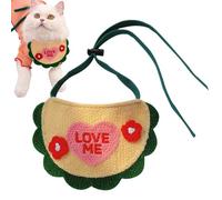 Dog Bibs - Cat Bib, Wool Dog Bandana | Fashionable Dog Bandanas Pet Collar Bibs, Hand-Woven Kitted Cat Puppy Collar, Comfortable Adjustable Pet Scarf Costumes For Small Medium Dogs/Green