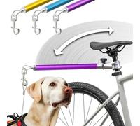 Dog Bike Leash - 180° Rotatable/Fixed, Quick - Connect Attachment with Built - in Spring Shock Absorption, Safe & Smooth Rides for You & Your Pup (Purple)