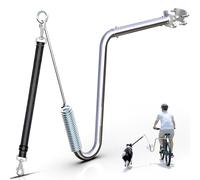 Dog Bike Leash Hands-Free Bicycle Attachment for Medium Large Dogs, Shock-Absorbing Spring, Stainless Steel Clamp, Tangle-Free, Reflective & Adjustable Bicycle Leash for Running, Exercise or Training