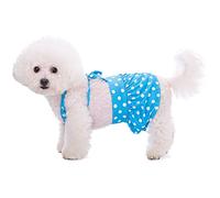 Dog Bikini Pet Swimsuit Flower Doggie Bathing Suit Pet Summer Beach Dress Clothes for Cat Puppy Small Dogs (X-Small, Blue polka dots)