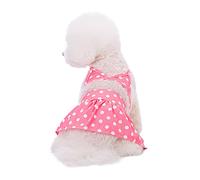 Dog Bikini Pet Swimsuit Flower Doggie Bathing Suit Pet Summer Beach Dress Clothes for Cat Puppy Small Dogs (Large, Pink polka dots)