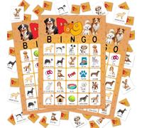 Dog Bingo Cards Game, Bingo Game for Adults Family, Puppy Dog Party Supplies Favor Decoration Bingo Decorations, Dog Lovers Gift, 24 Players Bingo Games -01