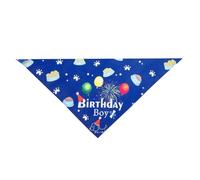 Dog Birthday Bandana,1Pcs Blue Birthday Boy Dog Scarf Bandana Balloons Paws Fireworks Pattern Triangle Pets Bib Scarf Dogs Neckerchief Accessories for Small Medium Dogs Pets Birthday Party Supplies