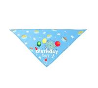 Dog Birthday Bandana,1Pcs Sky Blue Birthday Boy Dog Scarf Bandana Balloons Paws Fireworks Pattern Triangle Pets Bib Scarf Dogs Neckerchief Accessories for Small Medium Dogs Pet Birthday Party Supplies